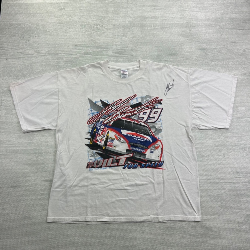 Vintage 90s Jeff Burton Nascar Shirt Size XXL White Signed Citgo 99 Racing